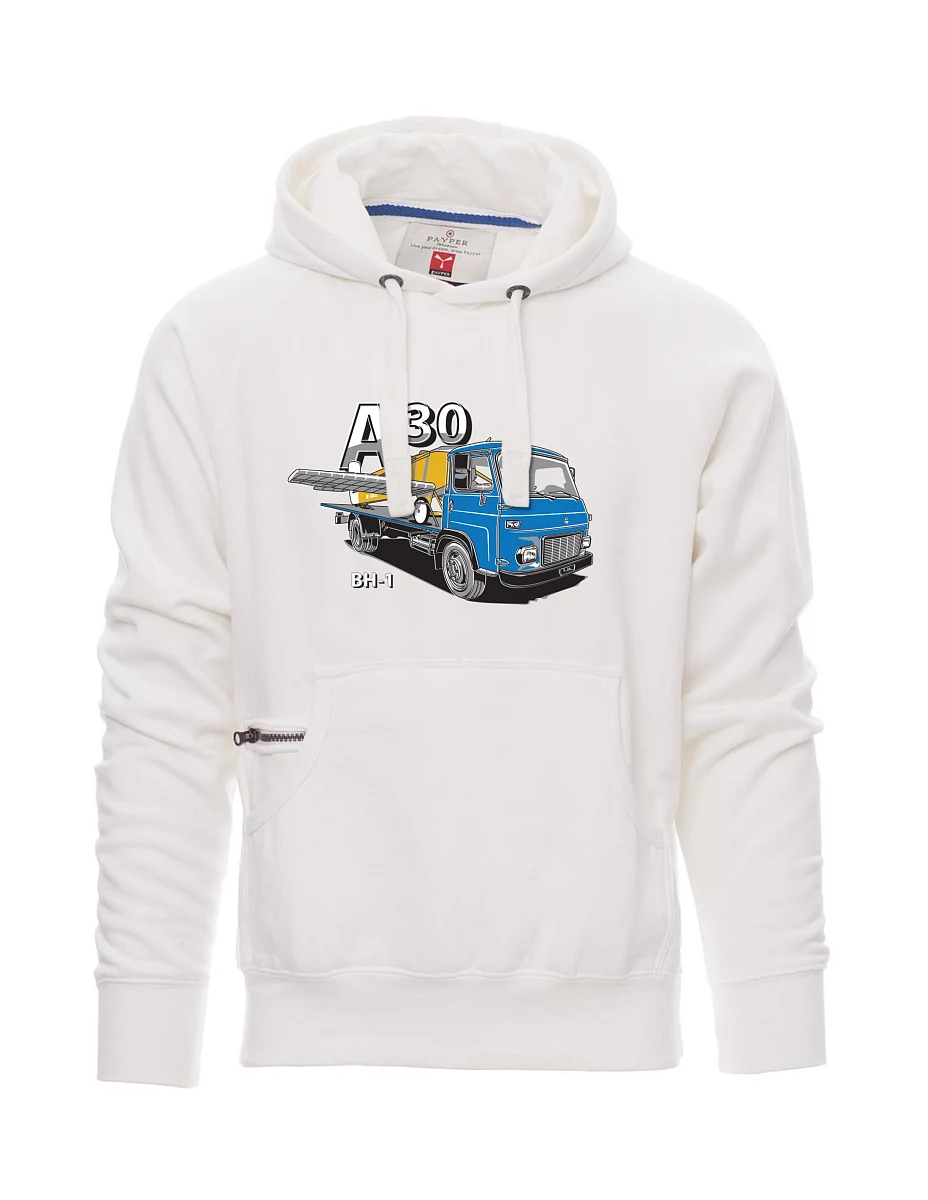 Męska bluza biała Avia A30 a samolot BH - 1