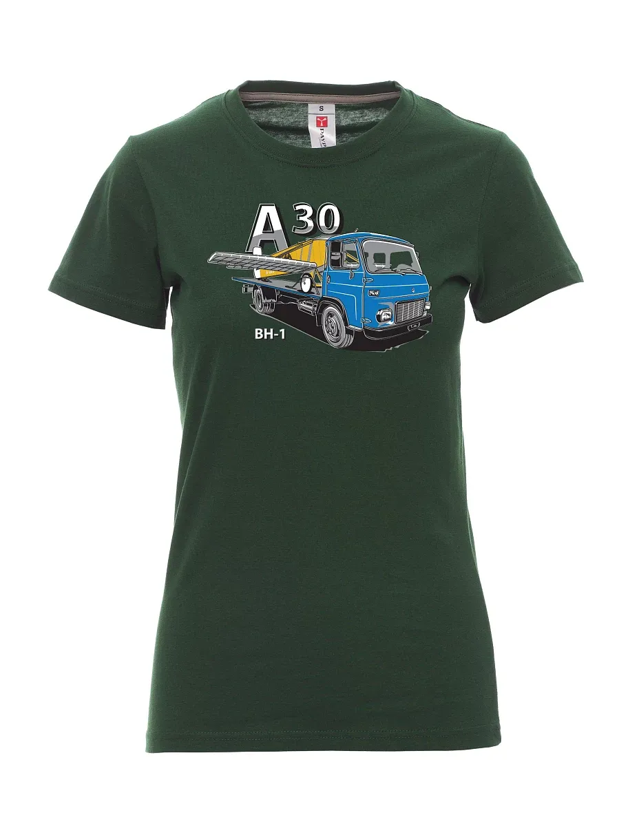 Damski t-shirt ciemnozielony Avia A30 oraz samolot BH - 1
