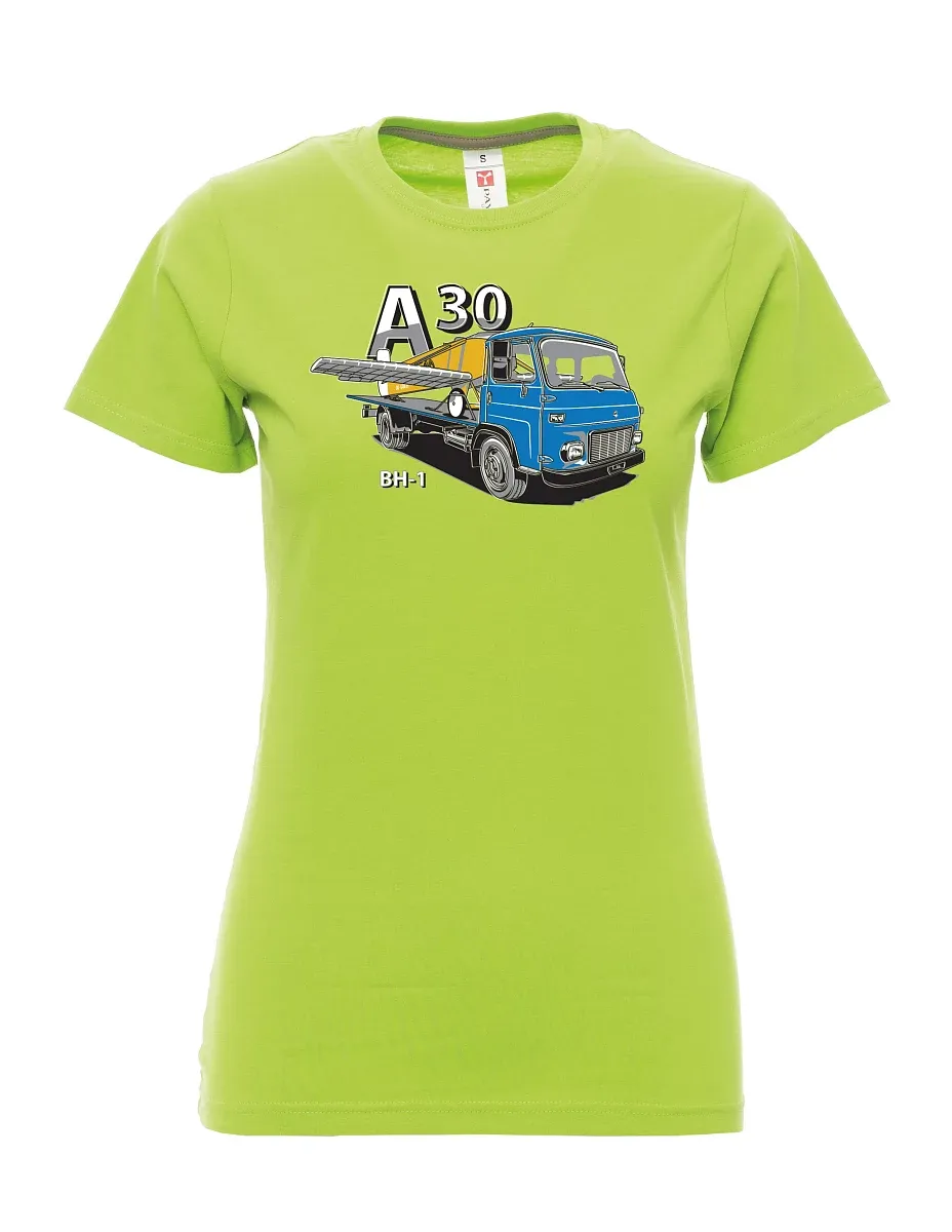 Damski t-shirt limetkowy Avia A30 oraz samolot BH - 1