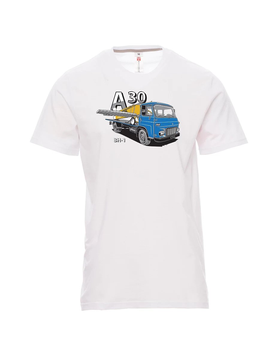 Męski t-shirt biały Avia A30 oraz samolot BH - 1