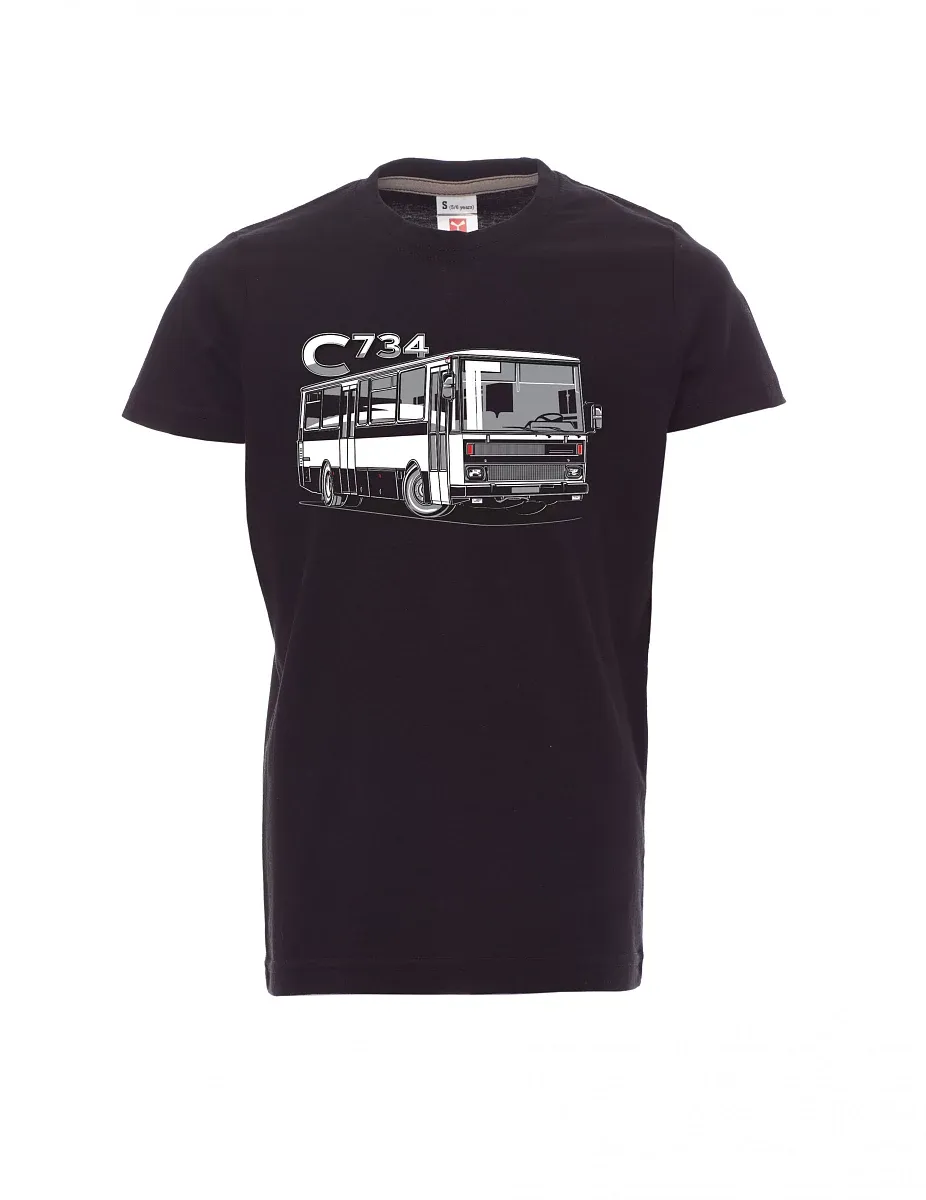 Dziecięcy t-shirt czarny autobus C734
