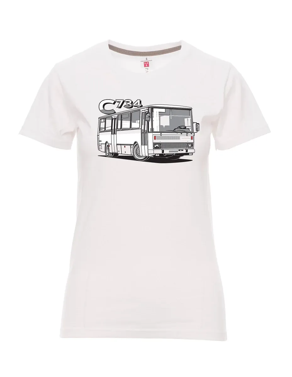 Damski t-shirt biały autobus C734