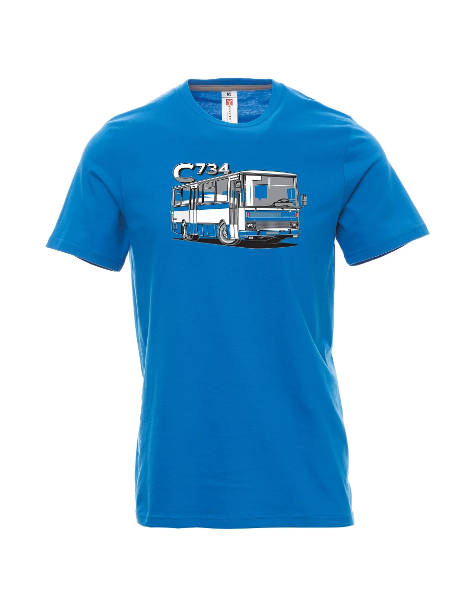 Męski t-shirt jasno niebieski autobus C734