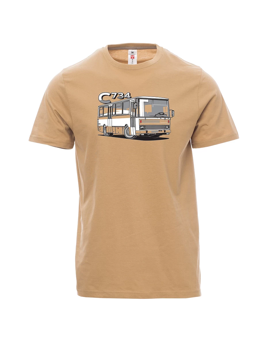 Męski t-shirt brązowy autobus C734