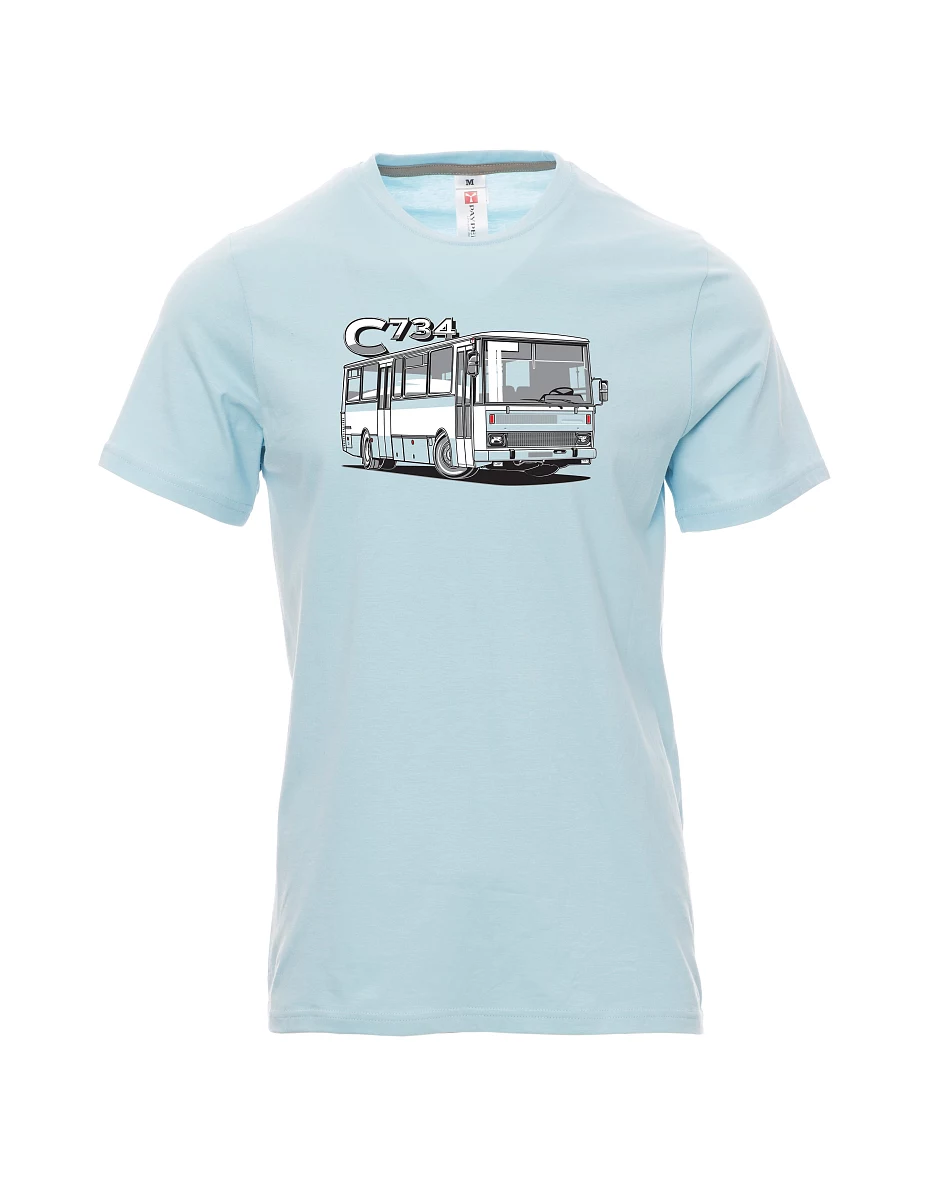 Męski t-shirt jasno niebieski autobus C734