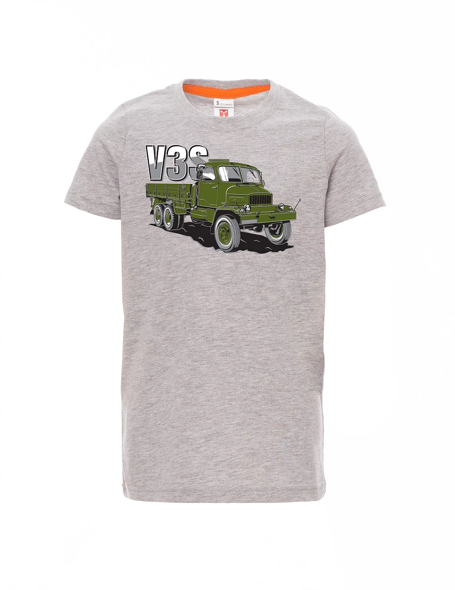 Dziecięcy t-shirt szary melange Ciężarówka V3S Ciężarówka z platformą