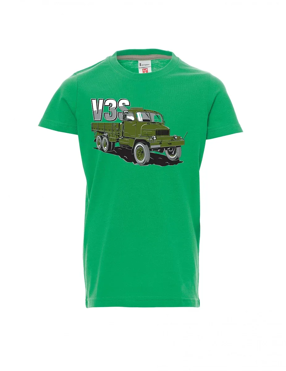 Dziecięcy t-shirt zielony Ciężarówka V3S Ciężarówka z platformą