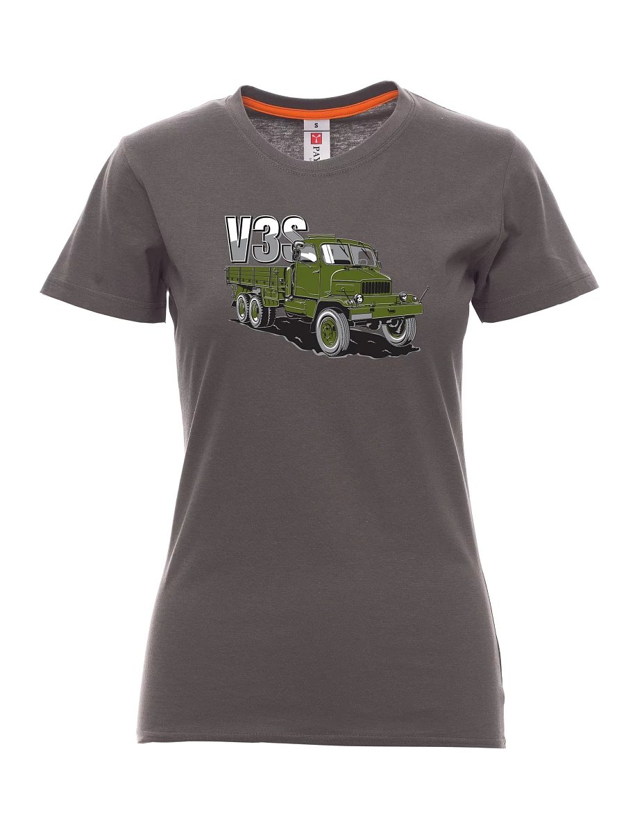 Damski t-shirt antracytowy Ciężarówka V3S Ciężarówka z platformą