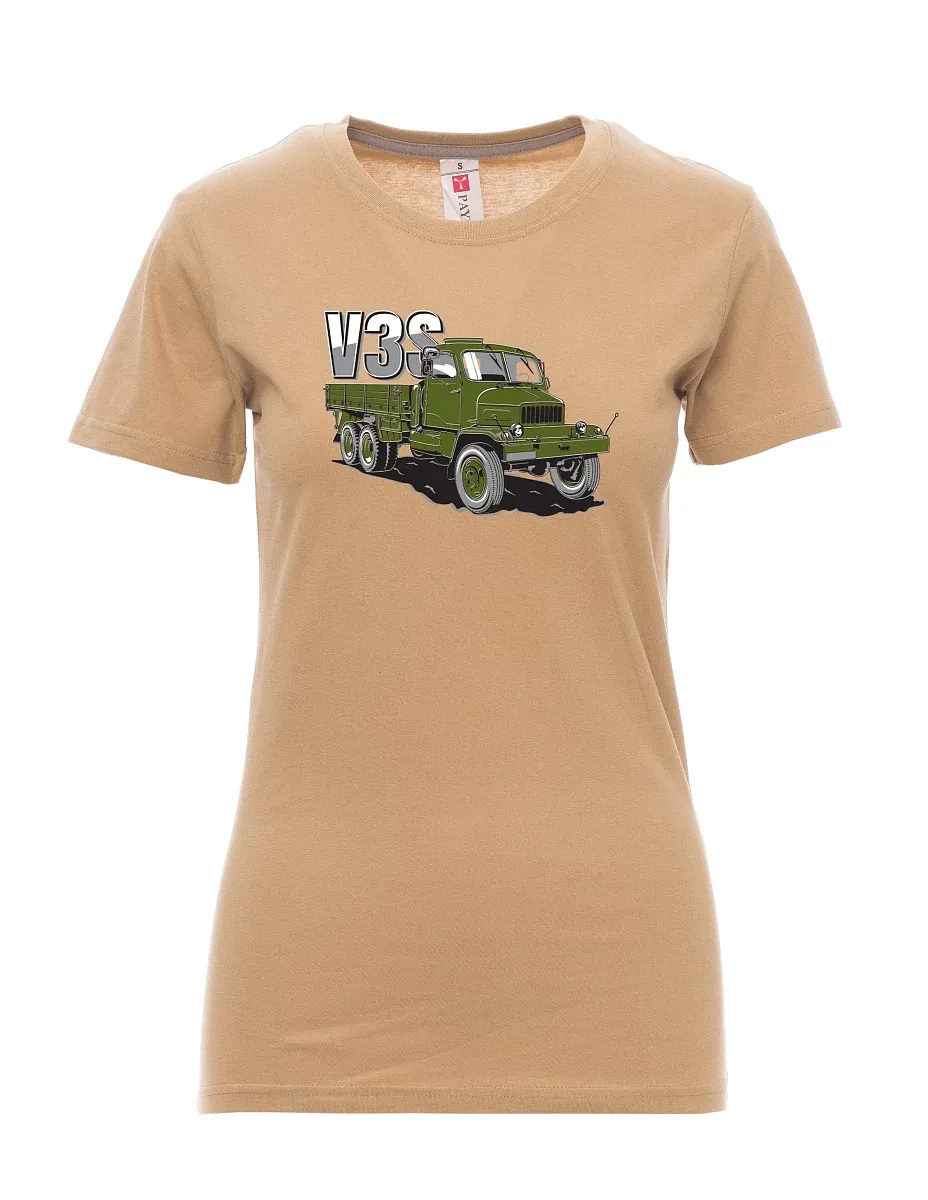Damski t-shirt brązowy Ciężarówka V3S Ciężarówka z platformą