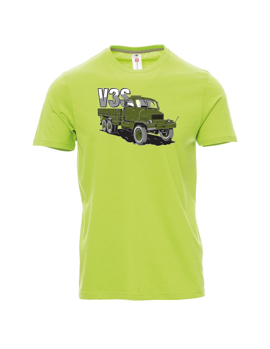 Męski t-shirt jasno zielony Ciężarówka V3S Ciężarówka z platformą