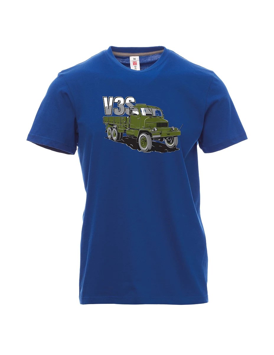 Męski t-shirt niebieski Ciężarówka V3S Ciężarówka z platformą