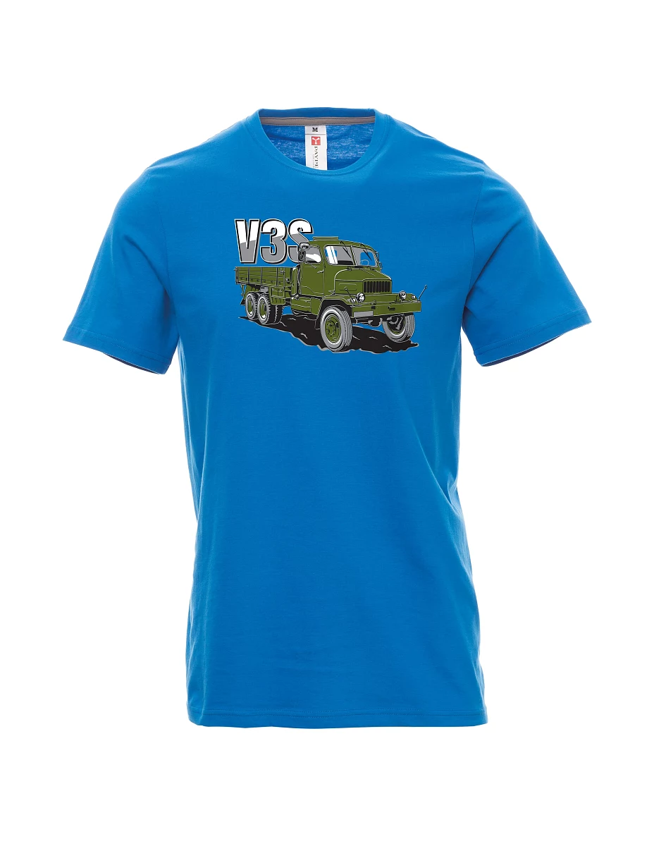 Męski t-shirt jasno niebieski Ciężarówka V3S Ciężarówka z platformą