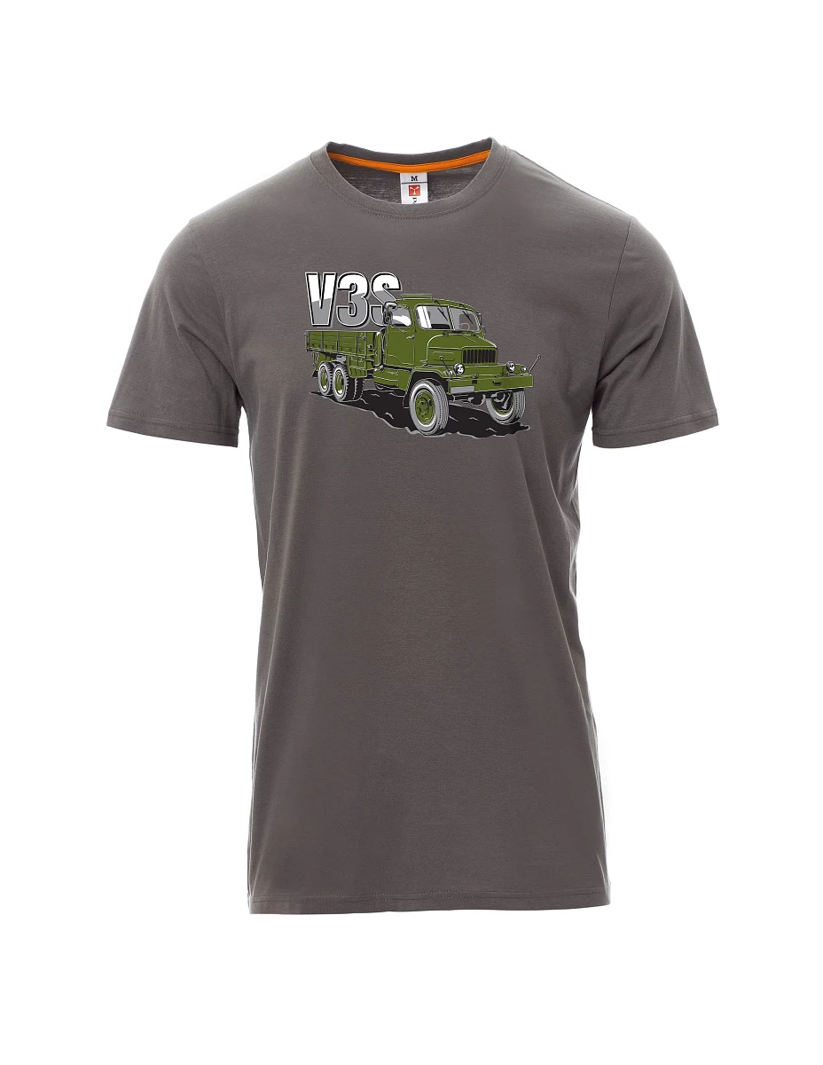 Męski t-shirt szary Ciężarówka V3S Ciężarówka z platformą
