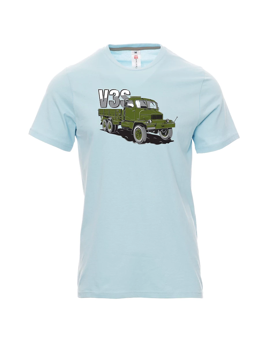 Męski t-shirt jasno niebieski Ciężarówka V3S Ciężarówka z platformą
