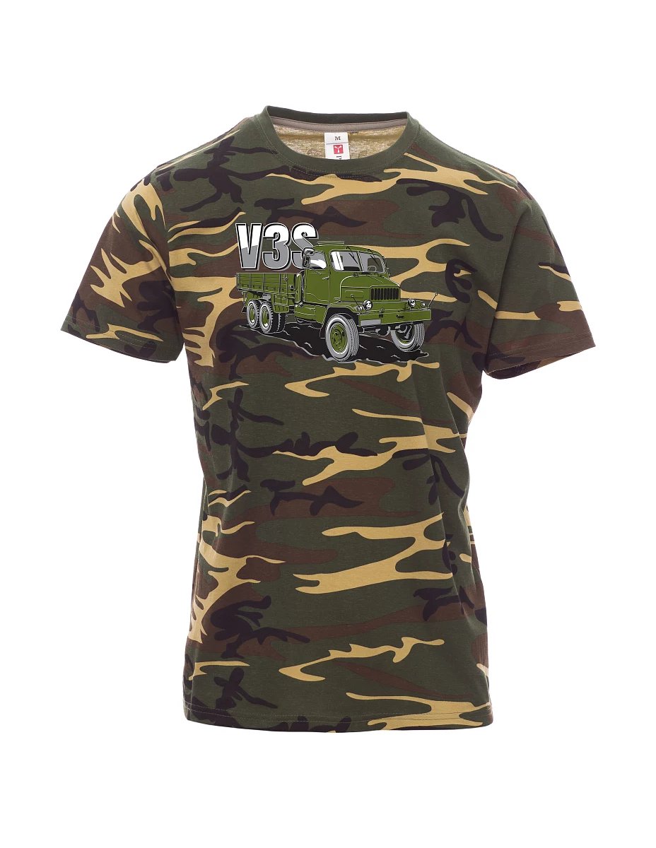 Męski t-shirt kamuflażCiężarówka V3S Ciężarówka z platformą