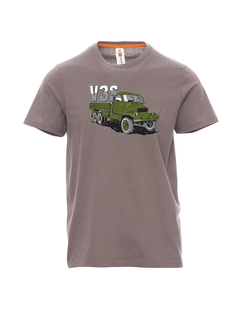 Męski t-shirt stalowa szarość Ciężarówka V3S Ciężarówka z platformą
