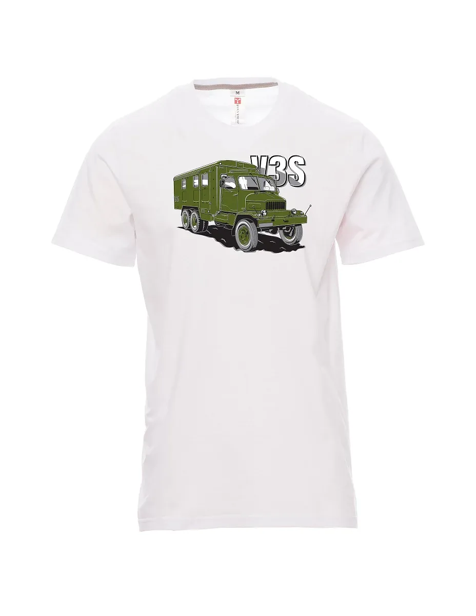Męski t-shirt biały Ciężarówka V3S  Gabinet