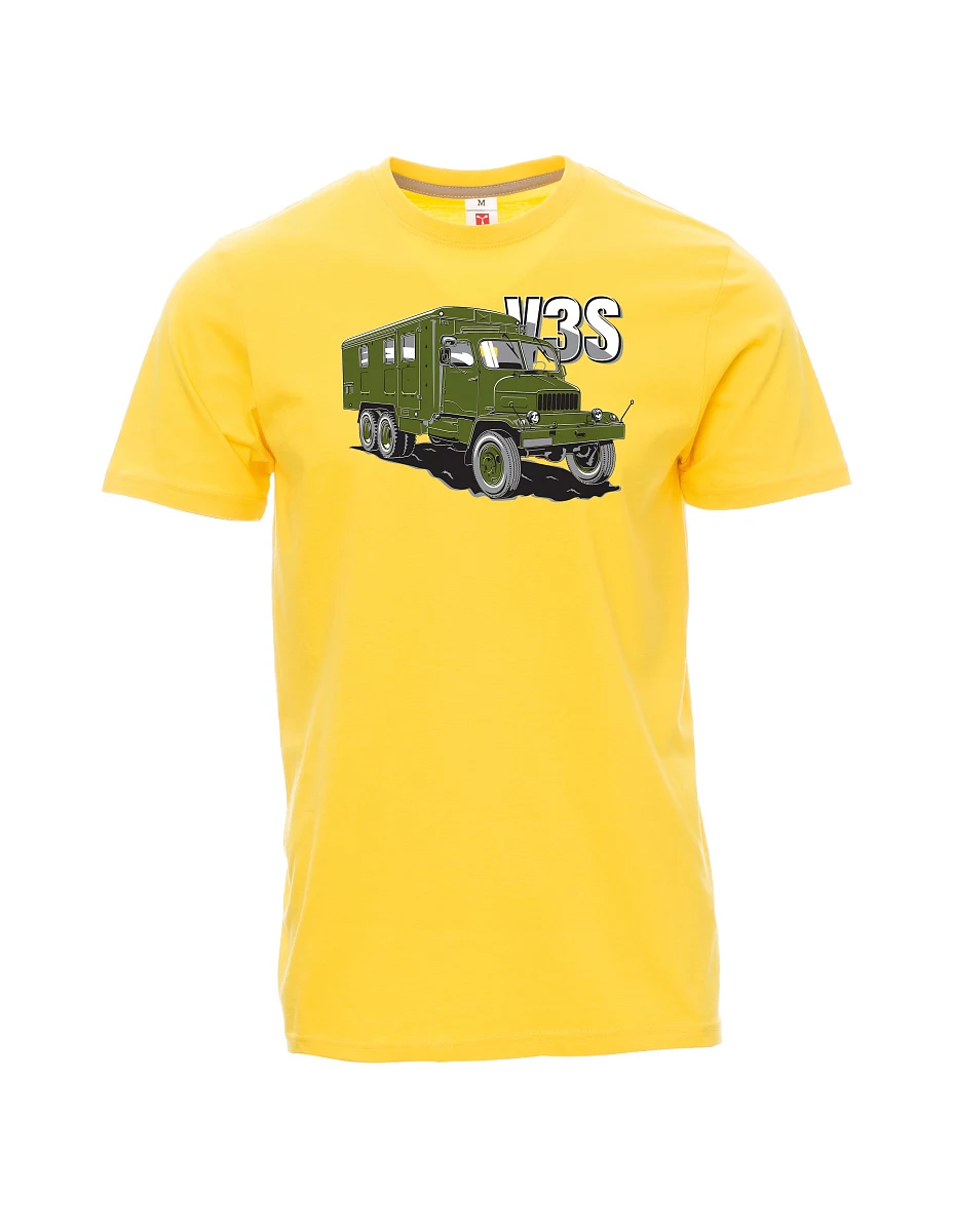 Męski t-shirt żółty Ciężarówka V3S  Gabinet