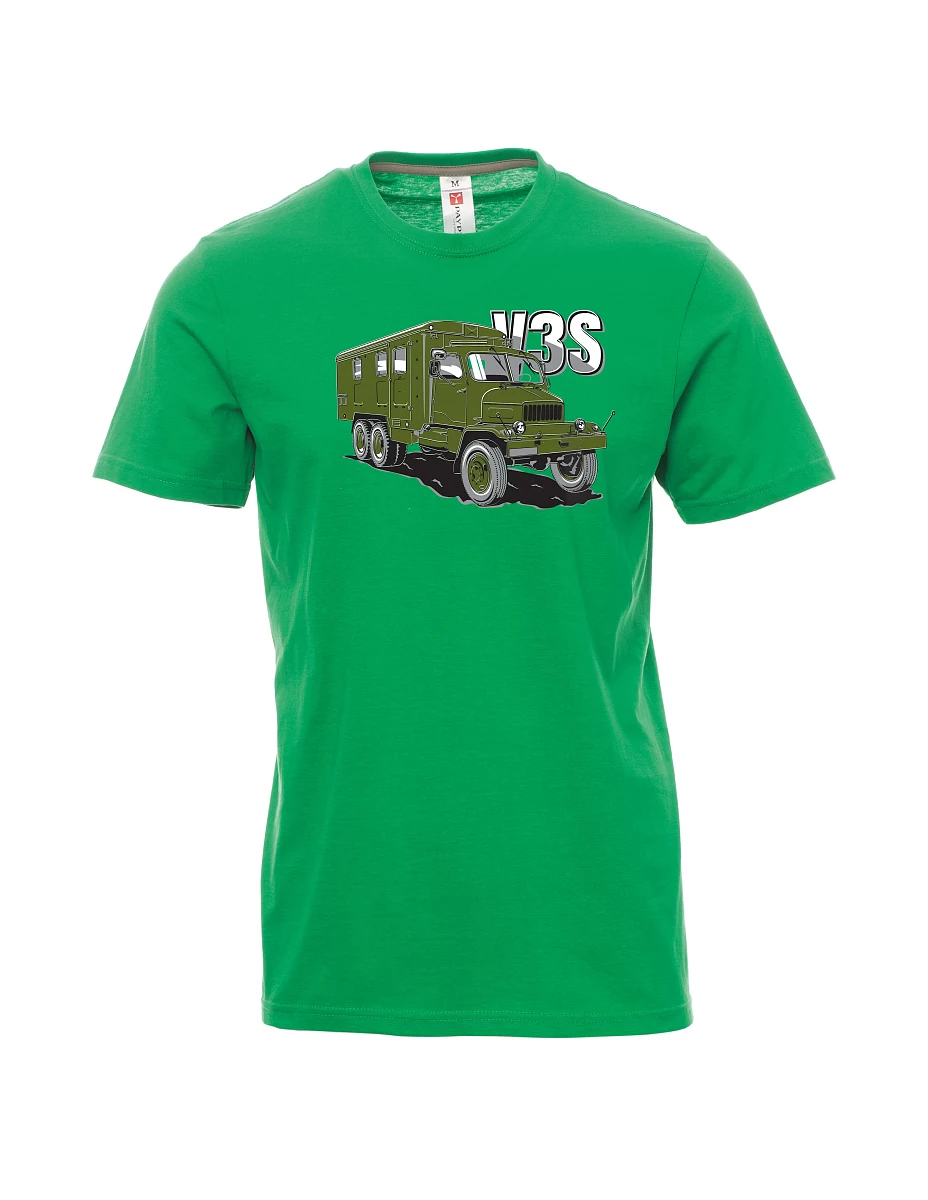 Męski t-shirt zielony Ciężarówka V3S  Gabinet