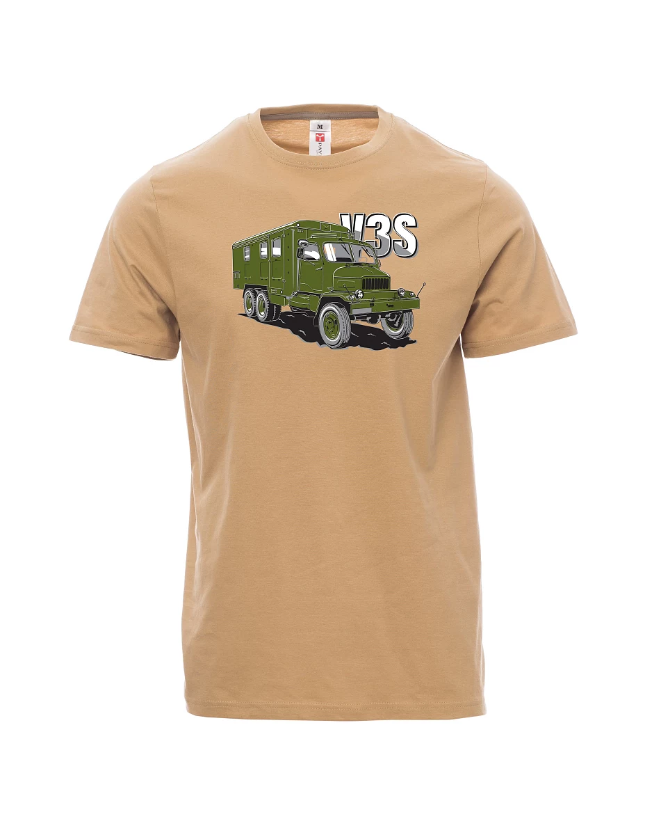 Męski t-shirt brązowy Ciężarówka V3S  Gabinet