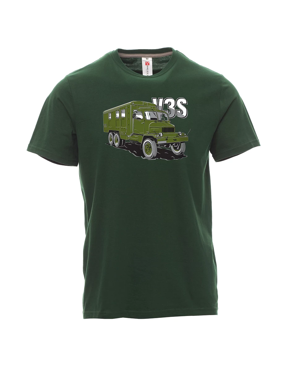 Męski t-shirt ciemnozielony Ciężarówka V3S  Gabinet