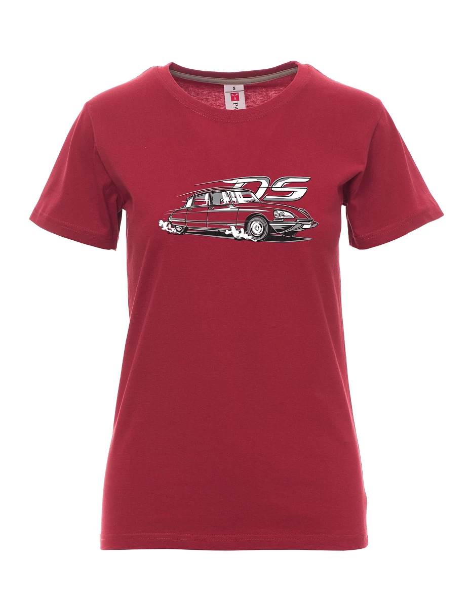 Damski t-shirt bordowy francuski weteran DS