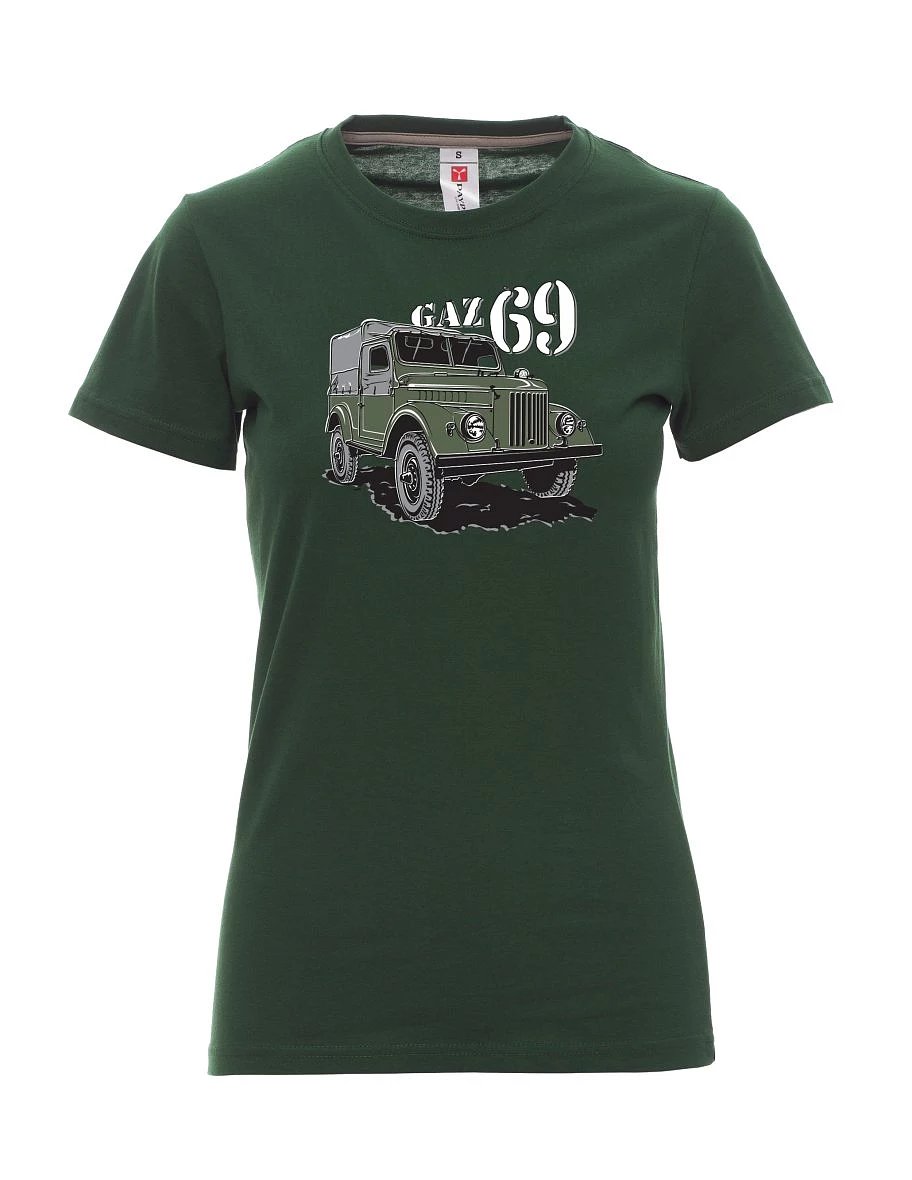 Damski t-shirt ciemnozielony GAZ 69