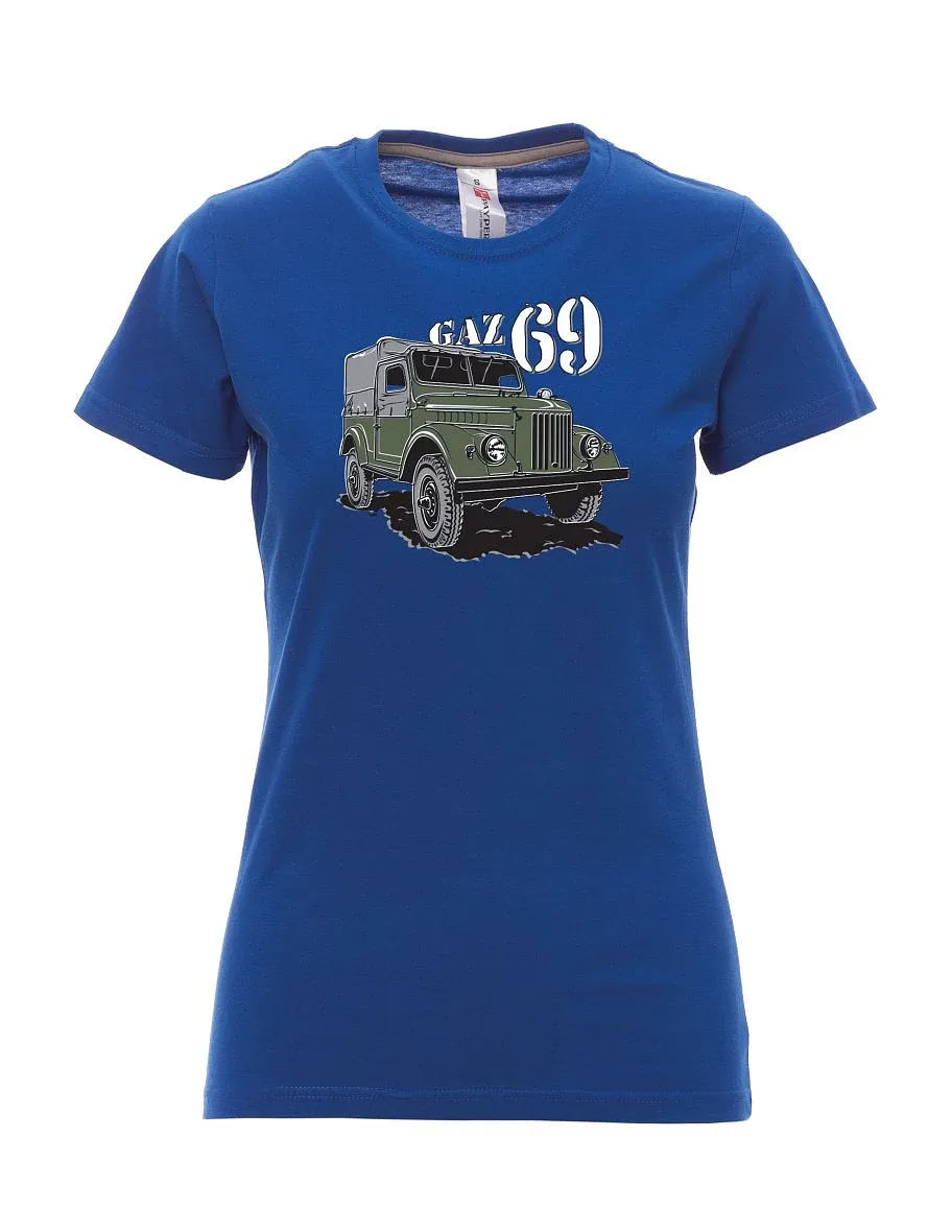 Damski t-shirt królewski niebieski GAZ 69