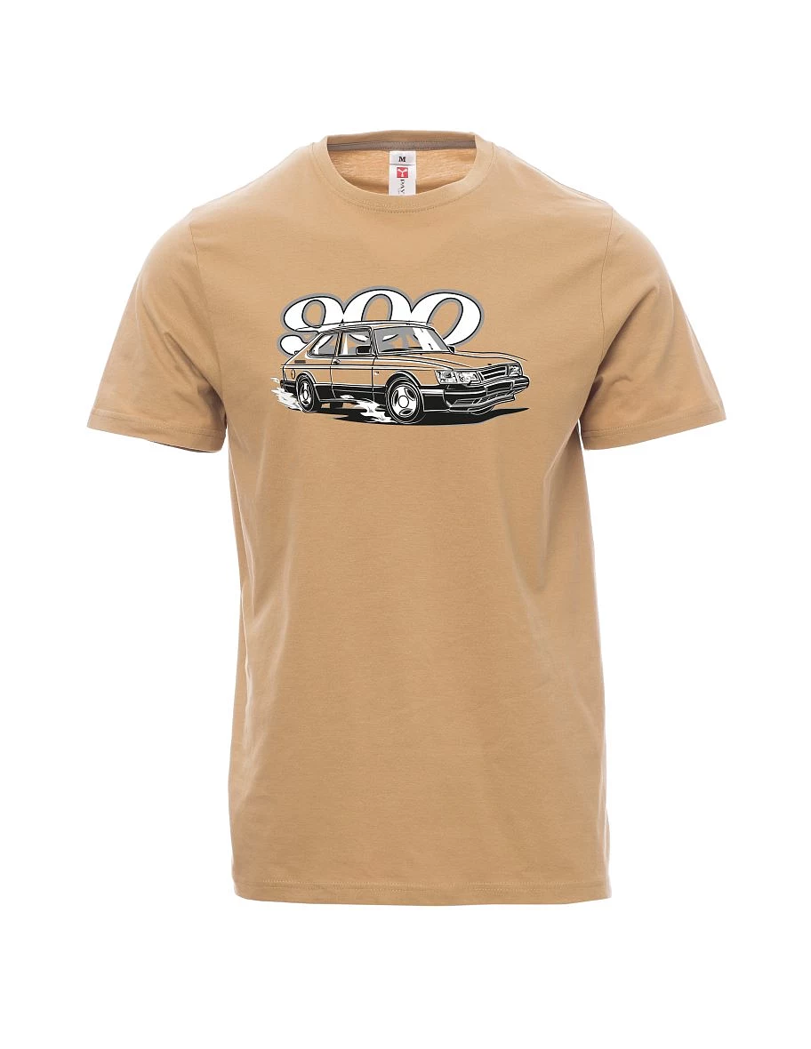 Męski t-shirt brązowy Saab 900