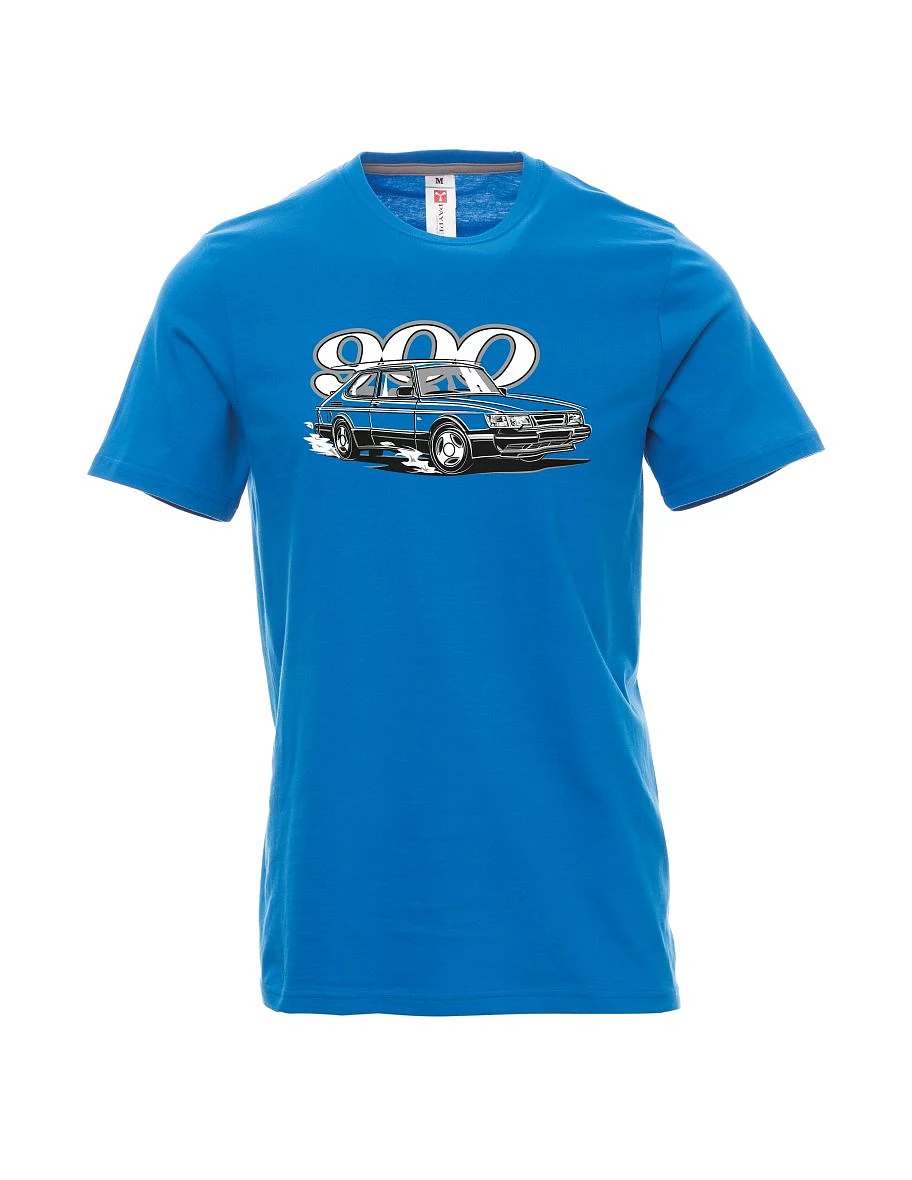 Męski t-shirt jasno niebieski Saab 900