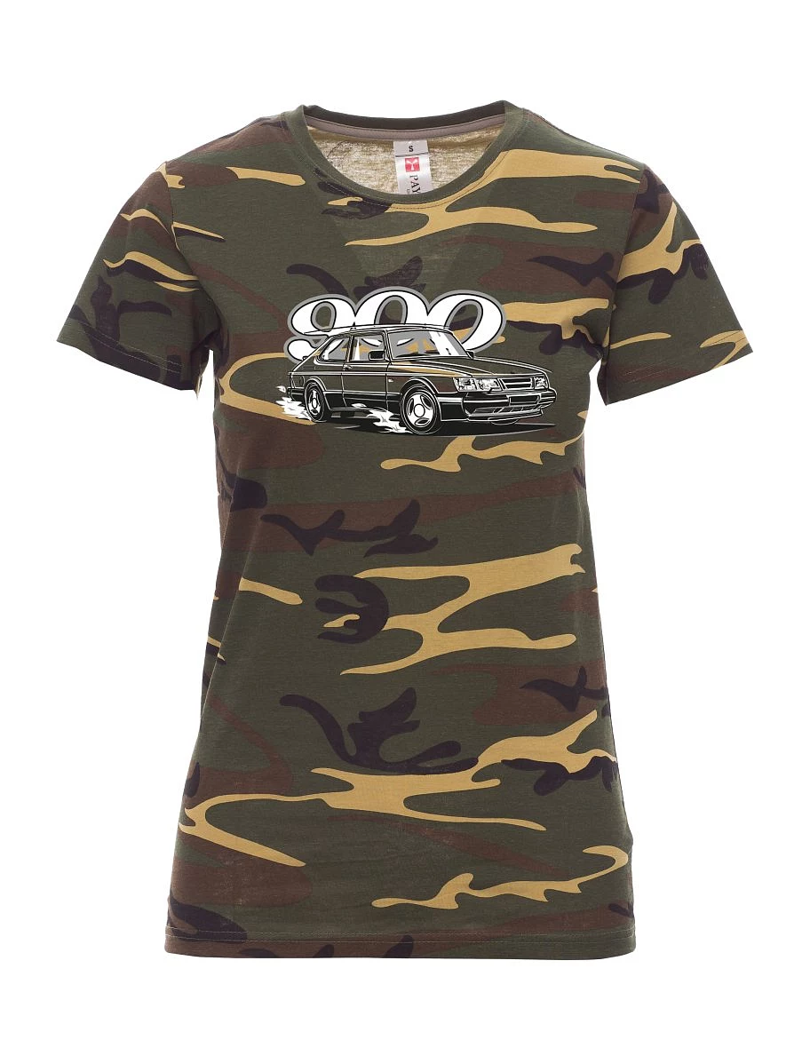 Damski t-shirt kamuflaży Saab 900