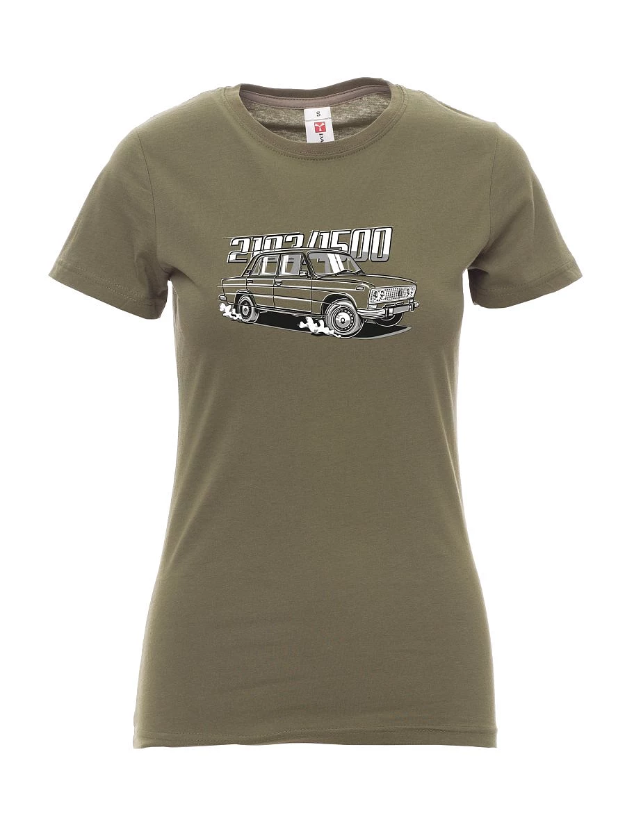 Damski t-shirt khaki Lada 2103 / VAZ 1500