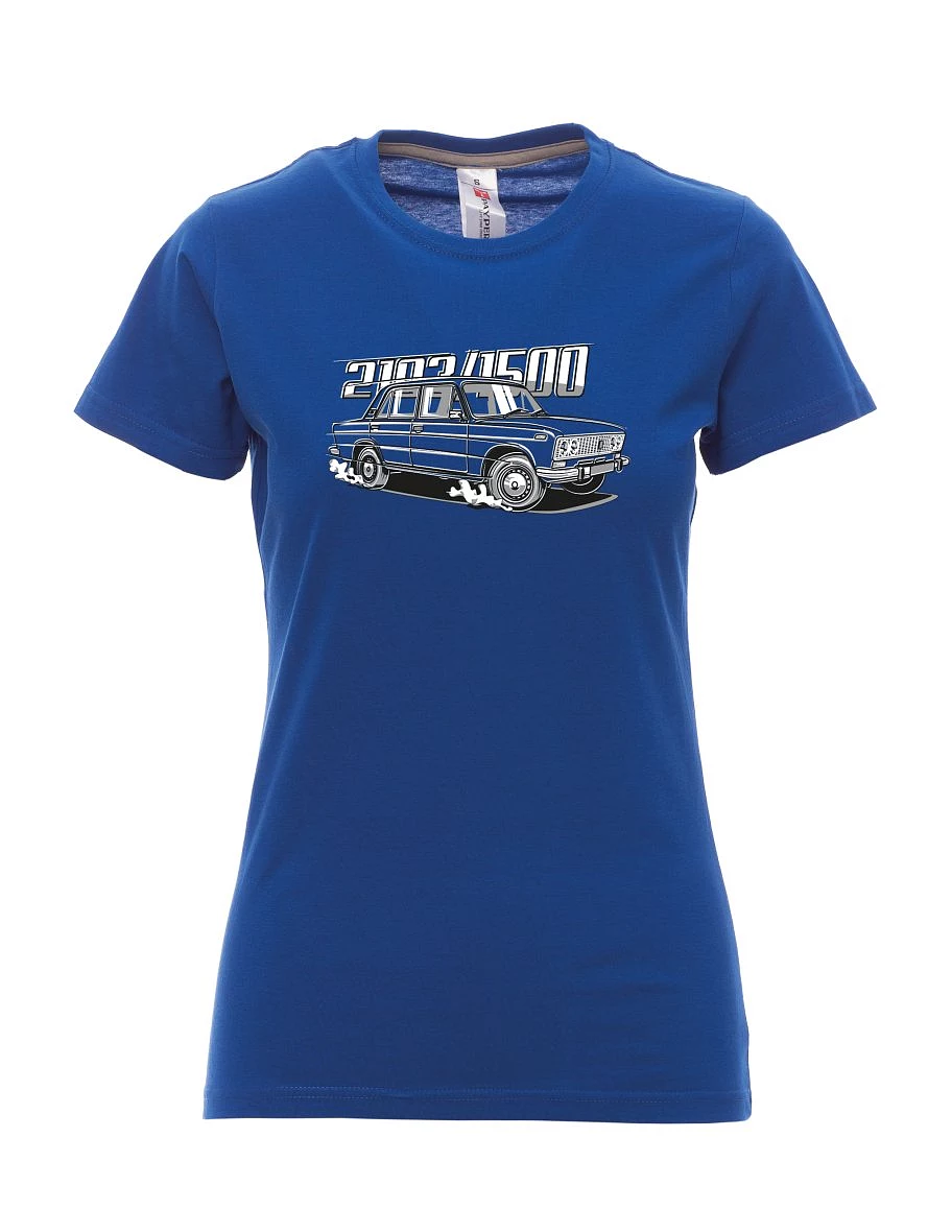 Damski t-shirt królewski niebieski Lada 2103 / VAZ 1500