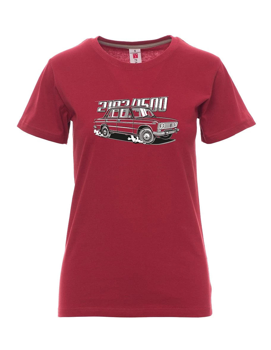 Damski t-shirt bordowy Lada 2103 / VAZ 1500