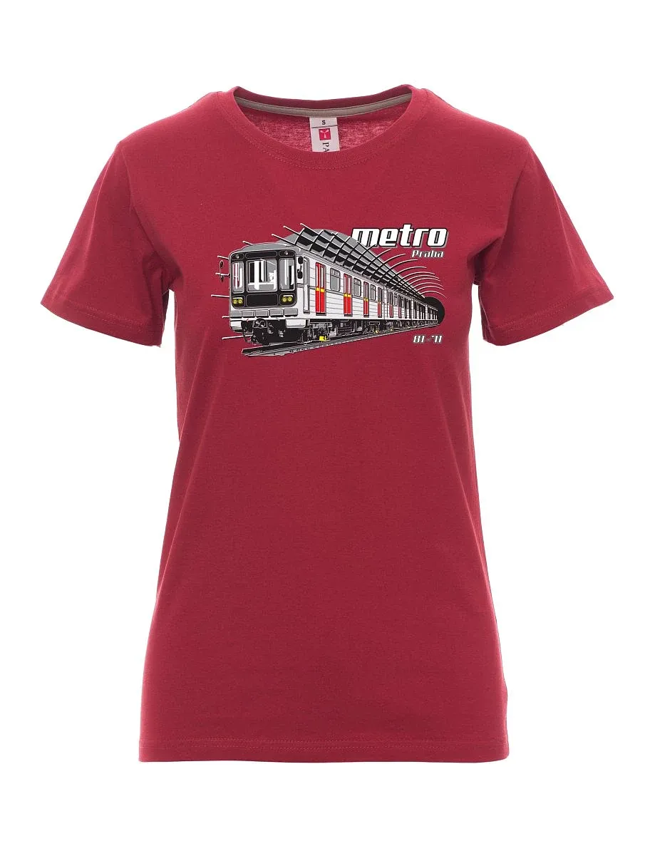 Damski t-shirt bordowy Metro 81-71
