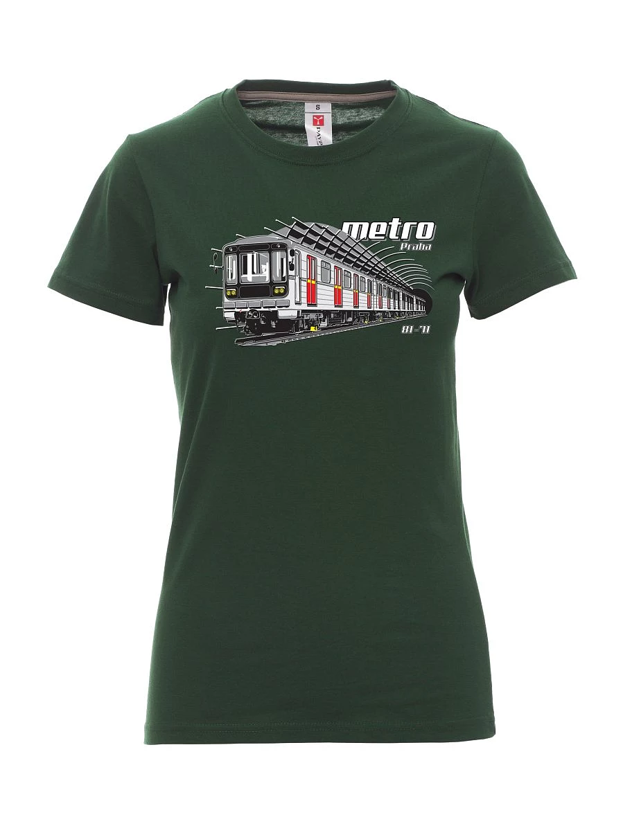 Damski t-shirt ciemnozielony Metro 81-71