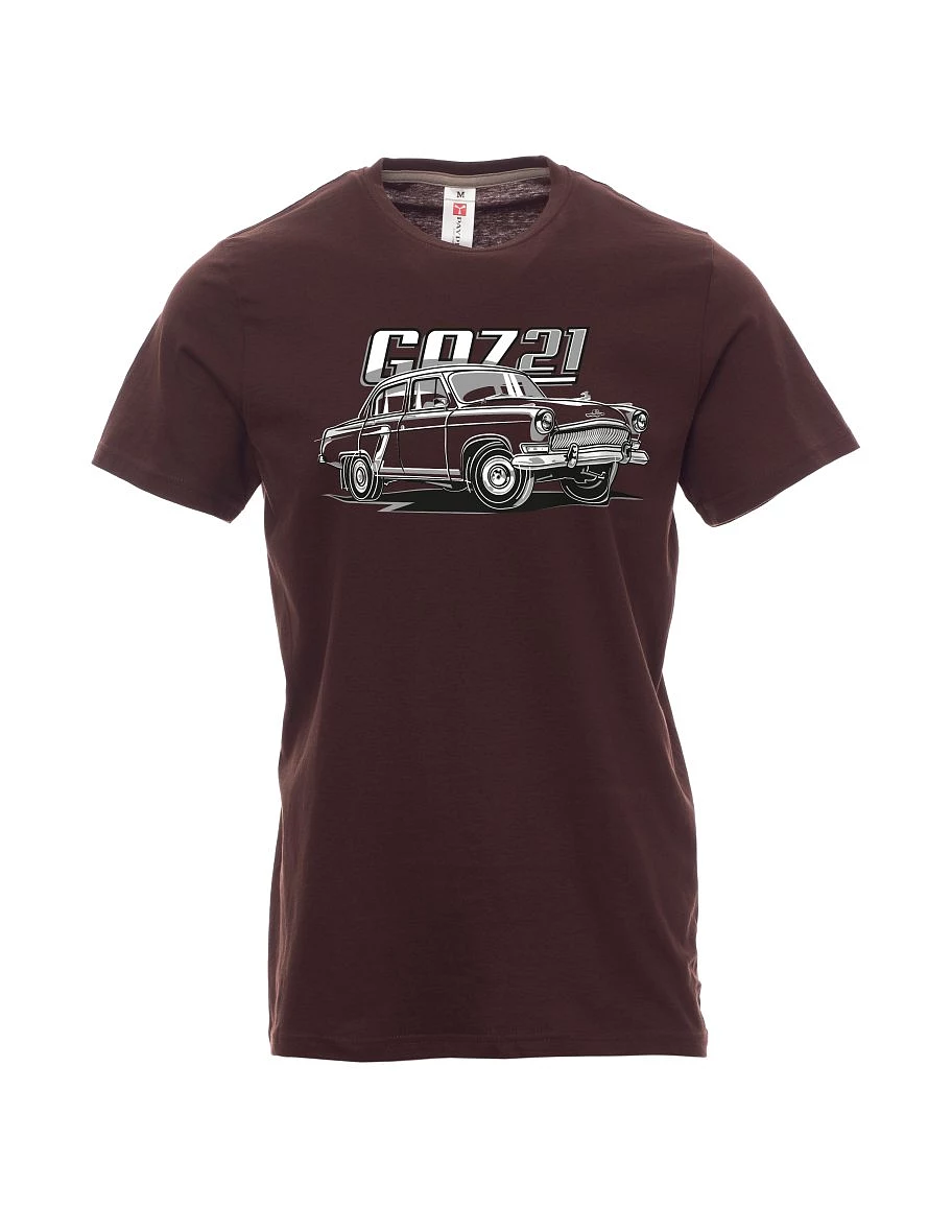 Męski t-shirt ciemny brąz GAZ 21