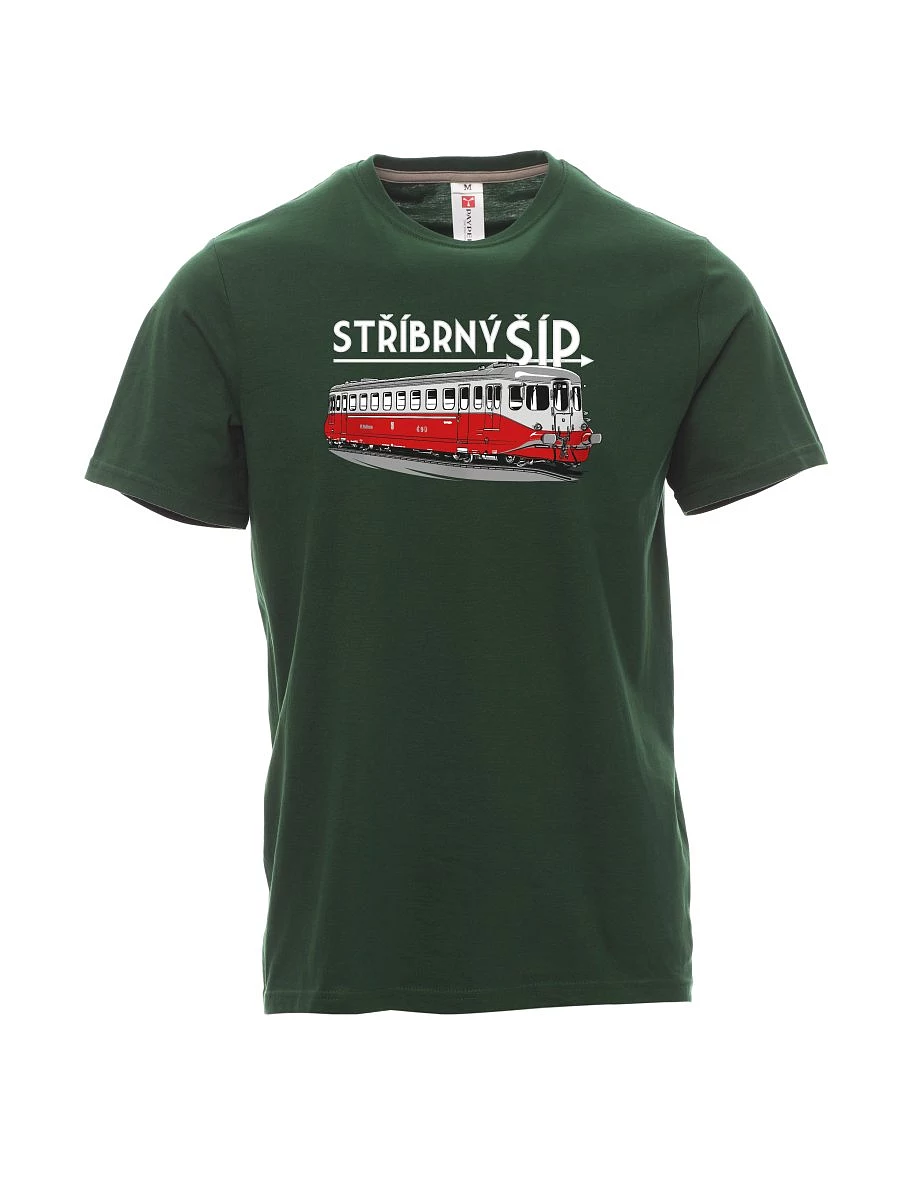 Męski t-shirt ciemnozielony Srebrna strzała M 260 001