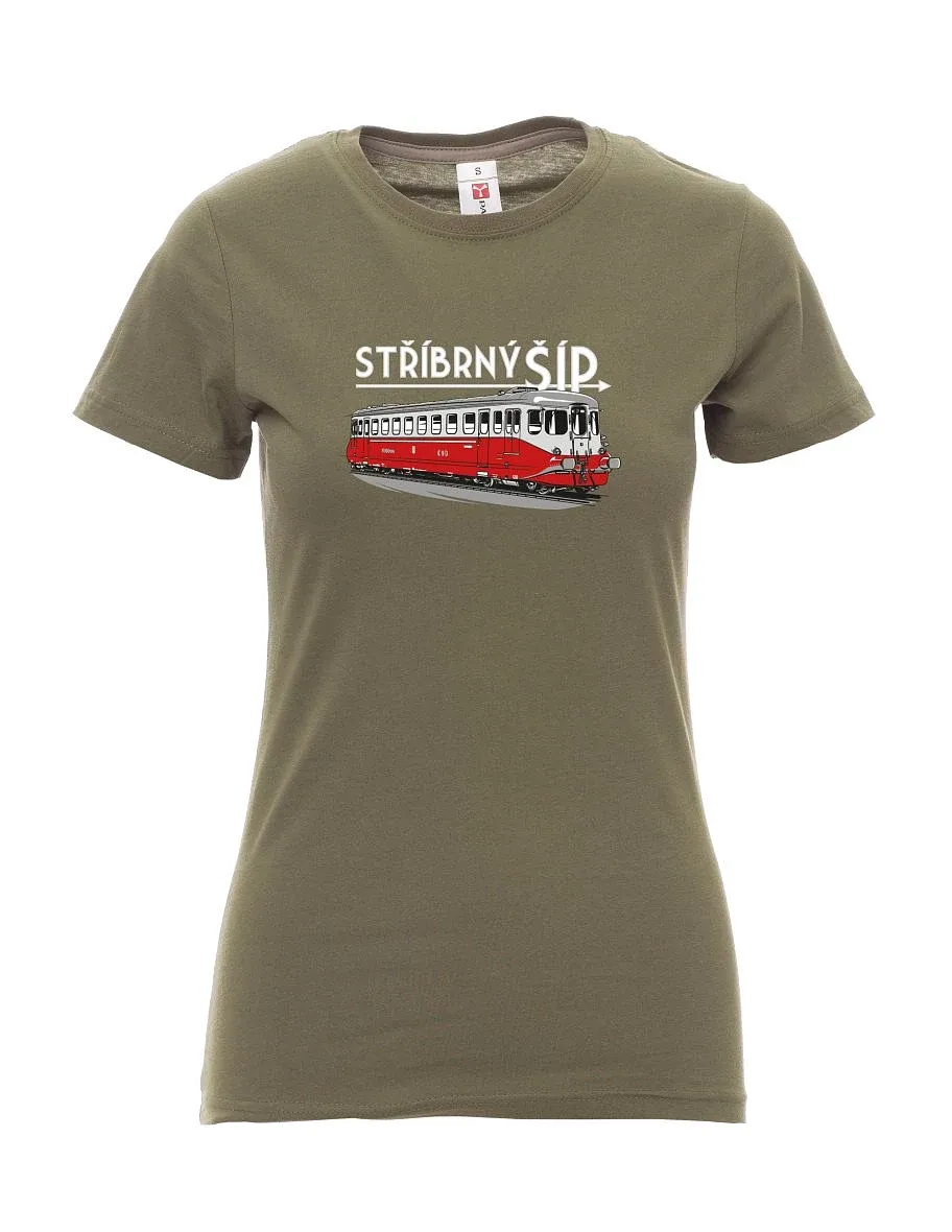 Damski t-shirt khaki Srebrna strzała M 260 001