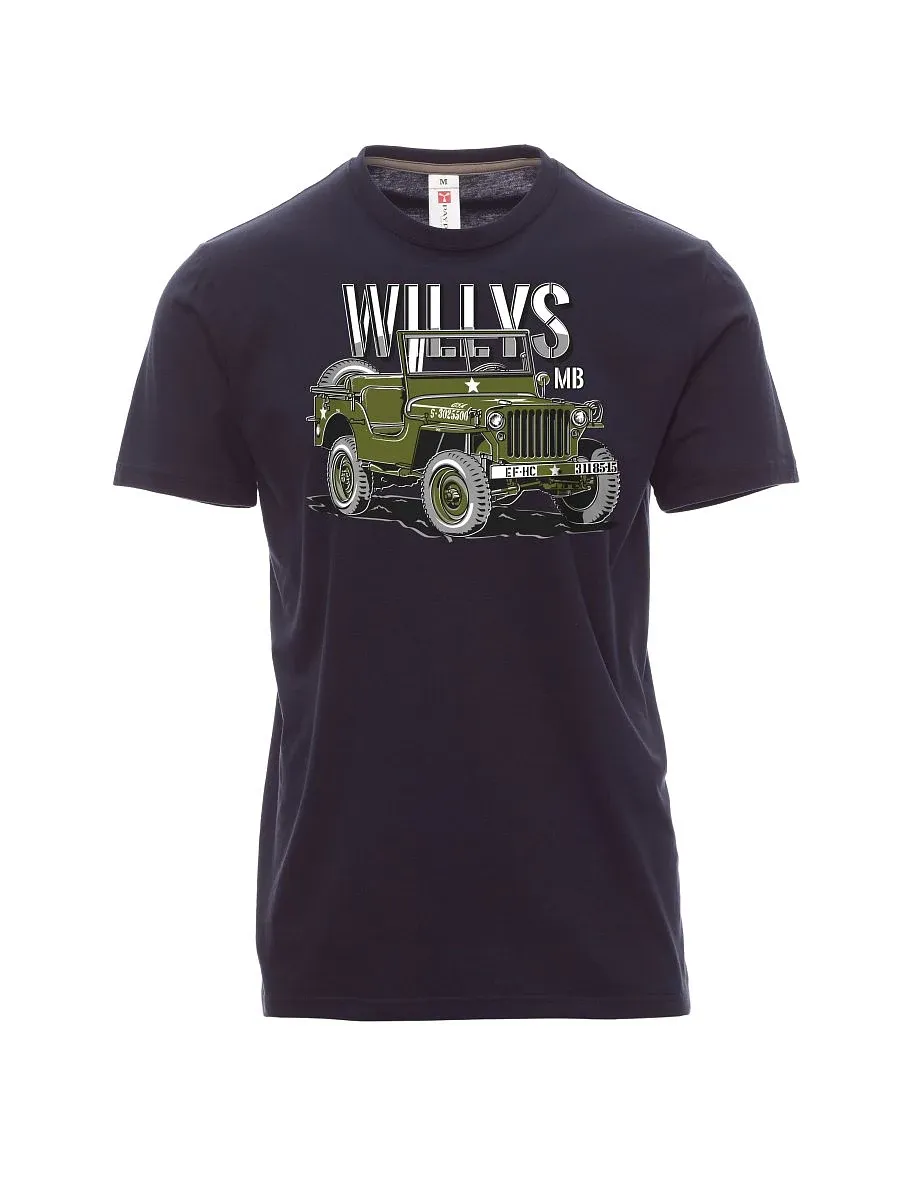 Męski t-shirt marynarka wojenna Willys MB