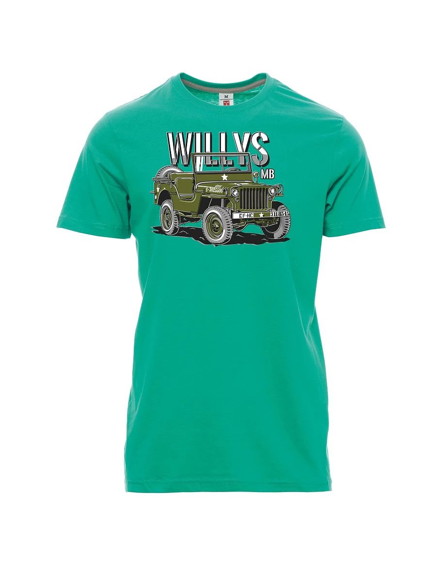 Męski t-shirt szmaragdy Willys MB