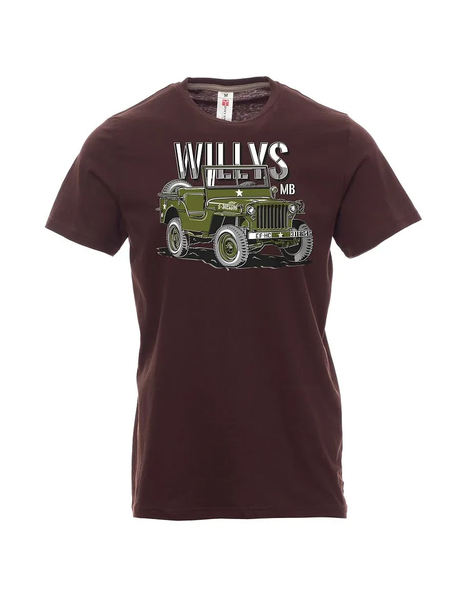Męski t-shirt ciemny brąz Willys MB
