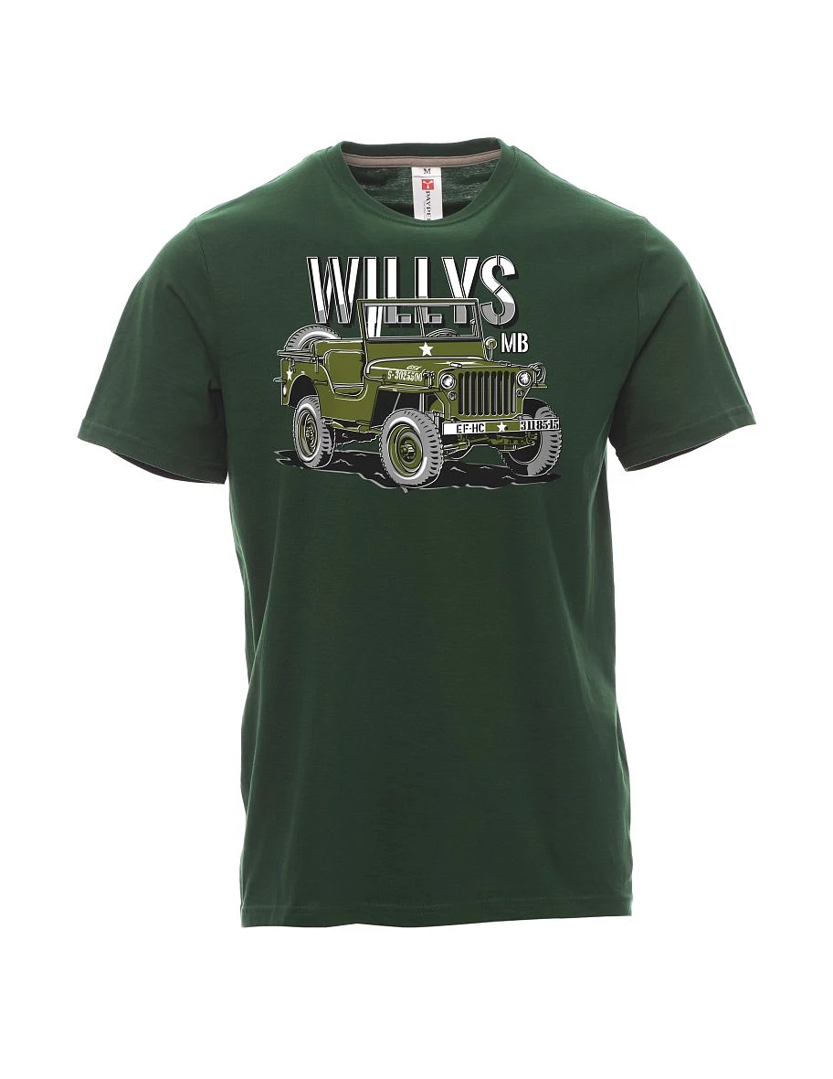 Męski t-shirt ciemnozielony Willys MB
