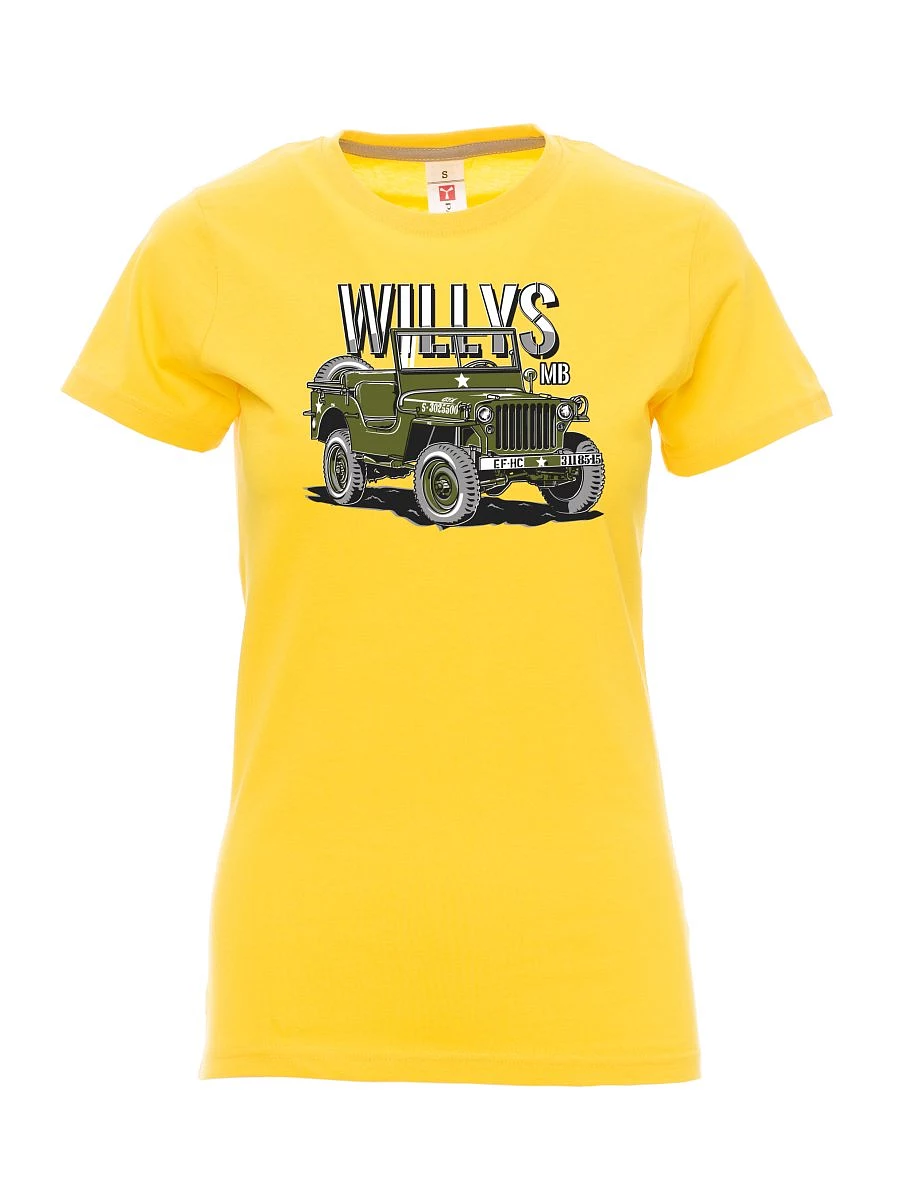 Damski t-shirt żółty Willys MB