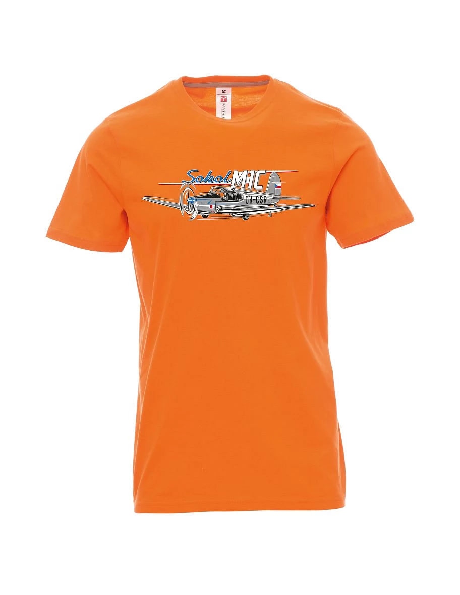 Męski t-shirt pomarańczowy Samolot Sokół