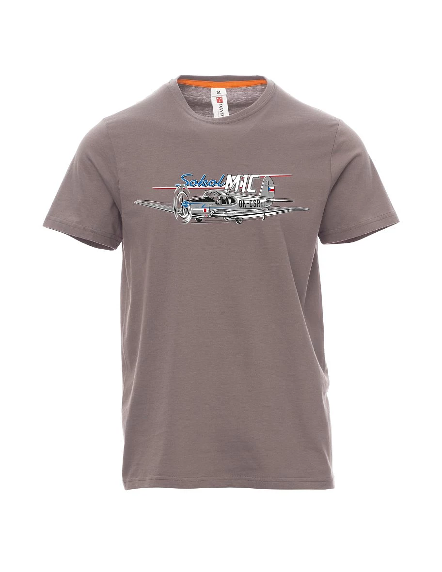Męski t-shirt stalowa szarość Samolot Sokół