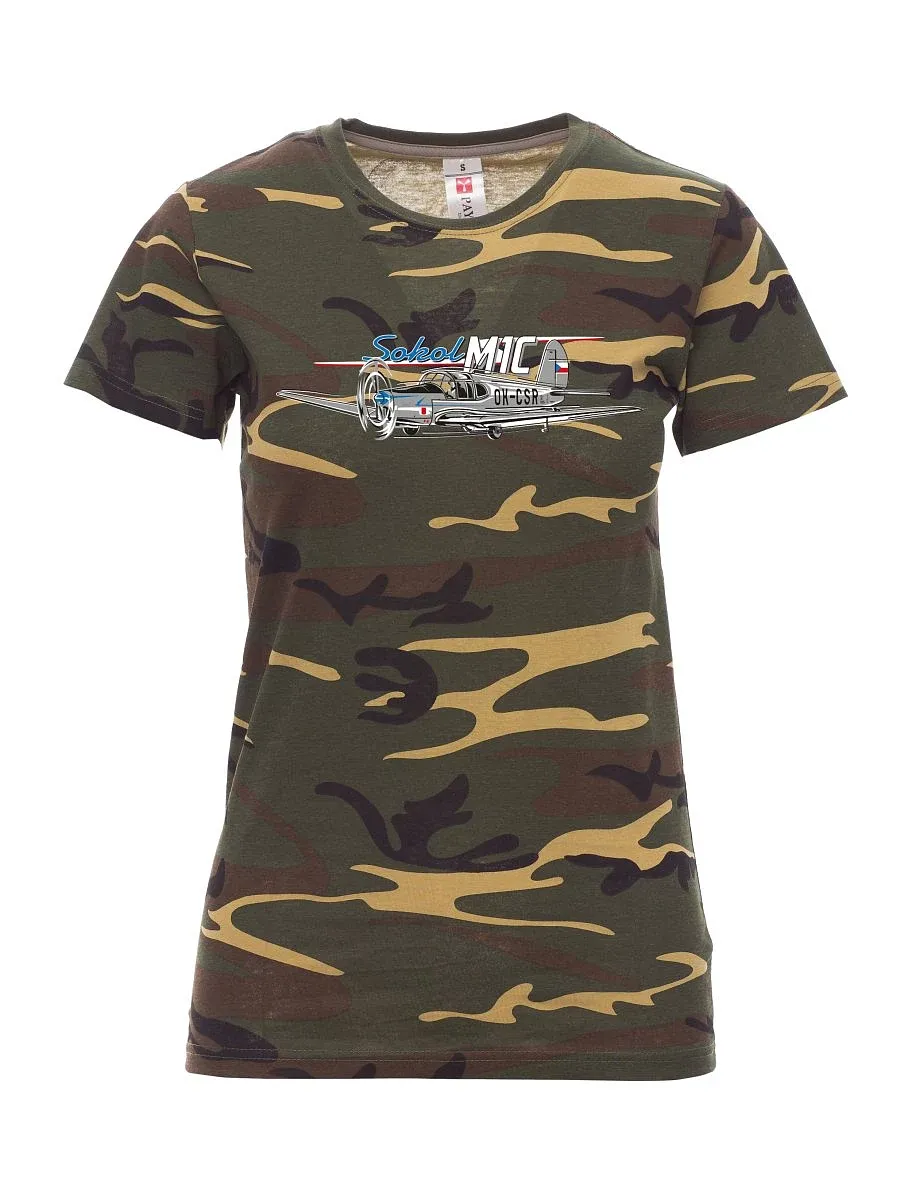 Damski t-shirt kamuflaży Samolot Sokół