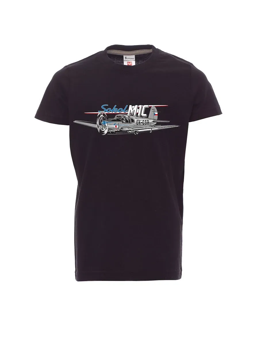 Dziecięcy t-shirt czarny Samolot Sokół