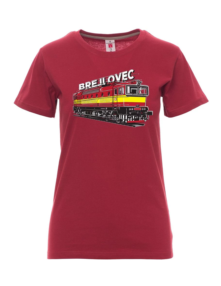 Damski t-shirt bordowy Lokomotywa 753