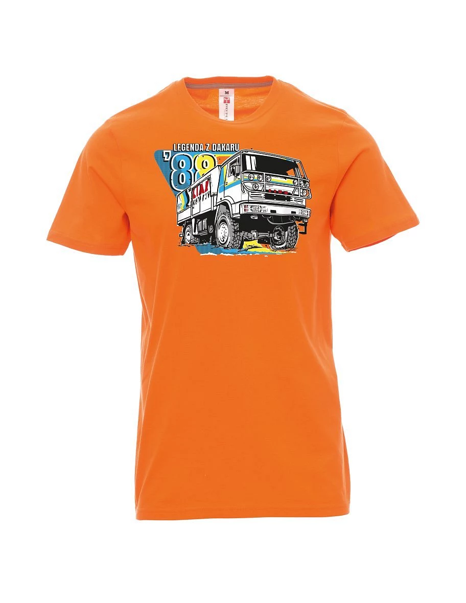 Męski t-shirt pomarańczowy Turbo Twin z Dakaru 1988